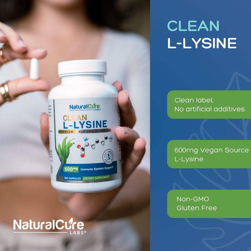 Palmara Health Clean L-Lysine 600mg, 120 Capsules | Vegan, Non-GMO, Gluten Free