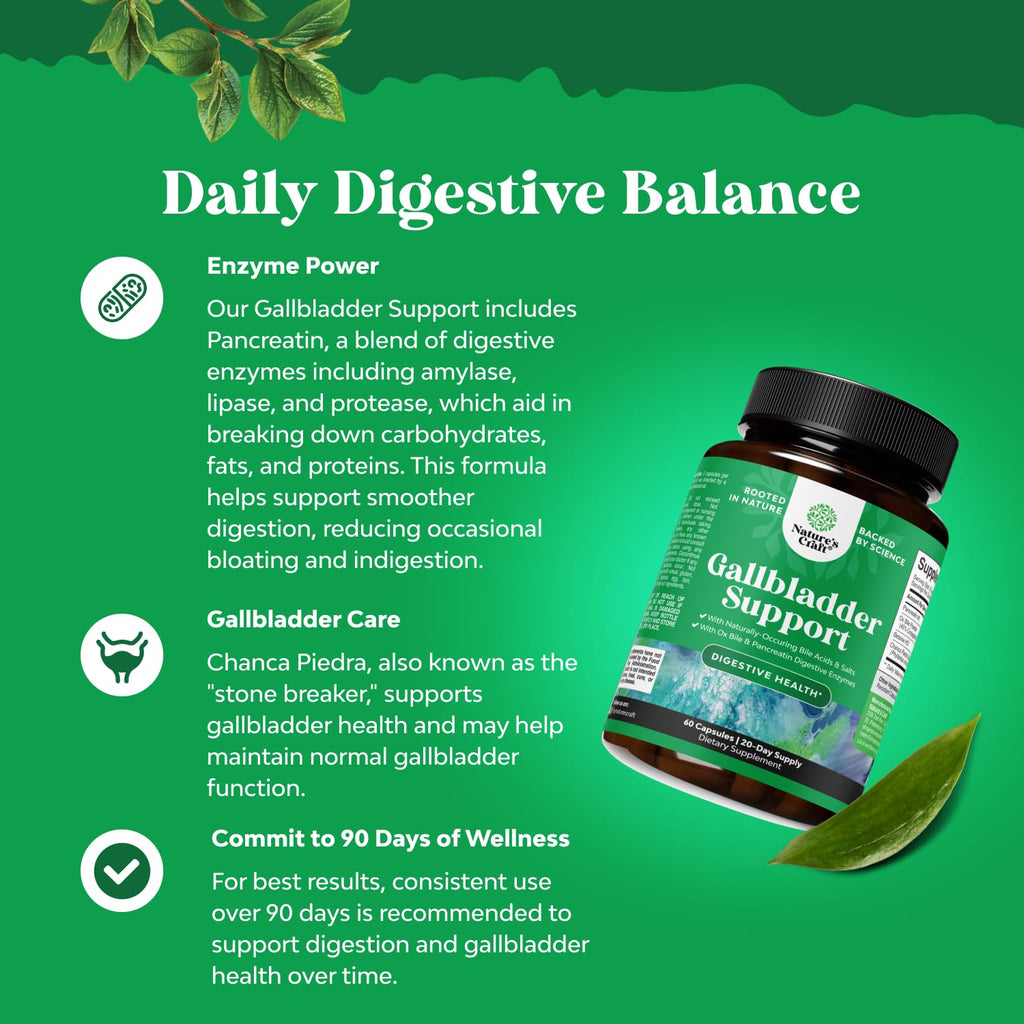 Ox Bile Salts for Gallbladder Support | Digestive Enzymes & Betaine HCL