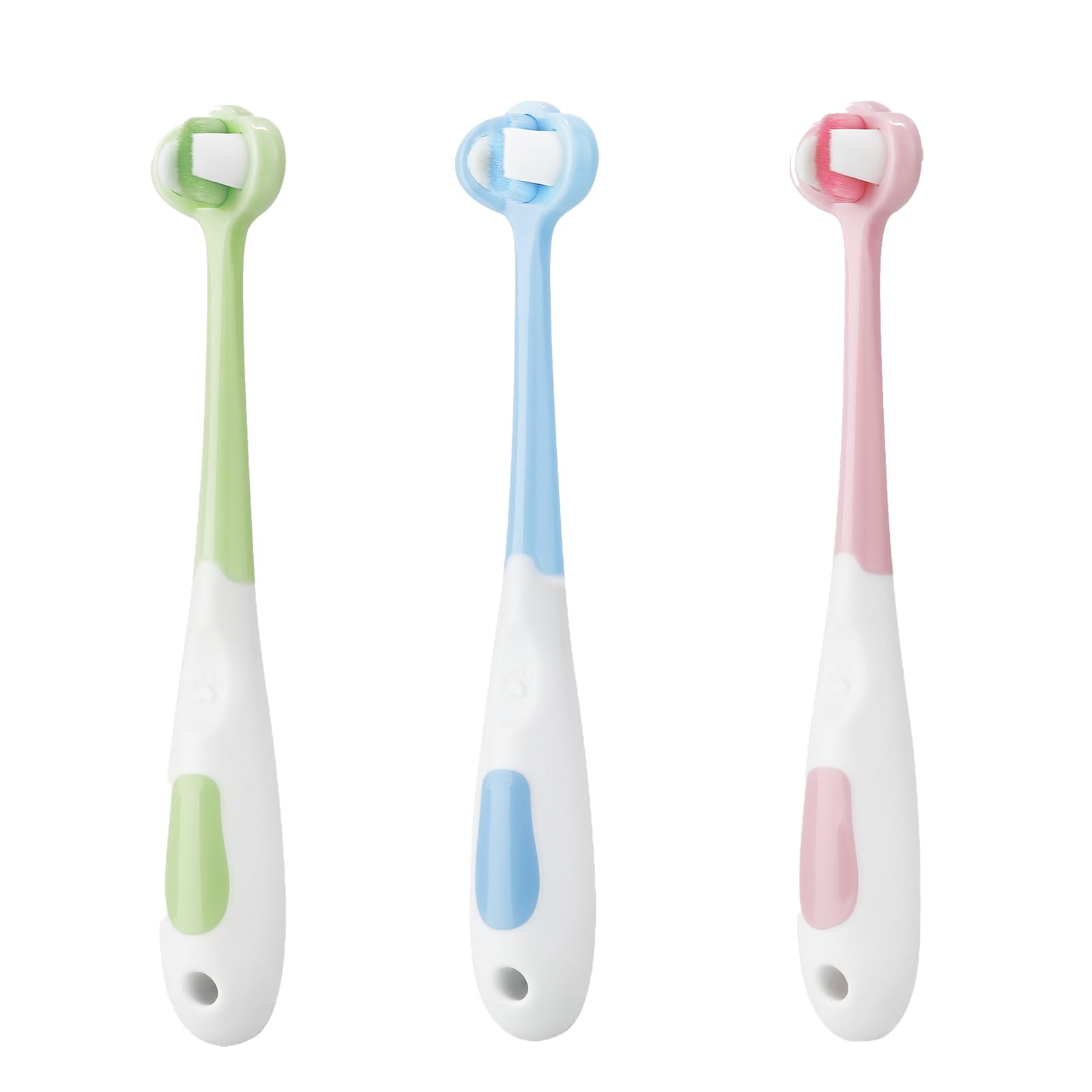 PandaEar 3-Pack Baby Toothbrush - 3-Sided Training Brush for Ages 1-4