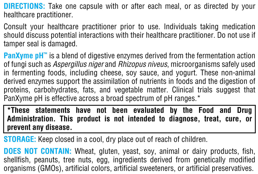 XYMOGEN PanXyme pH - Digestive Enzymes for Gut Health | Gluten Free + Vegan (90 Capsules)