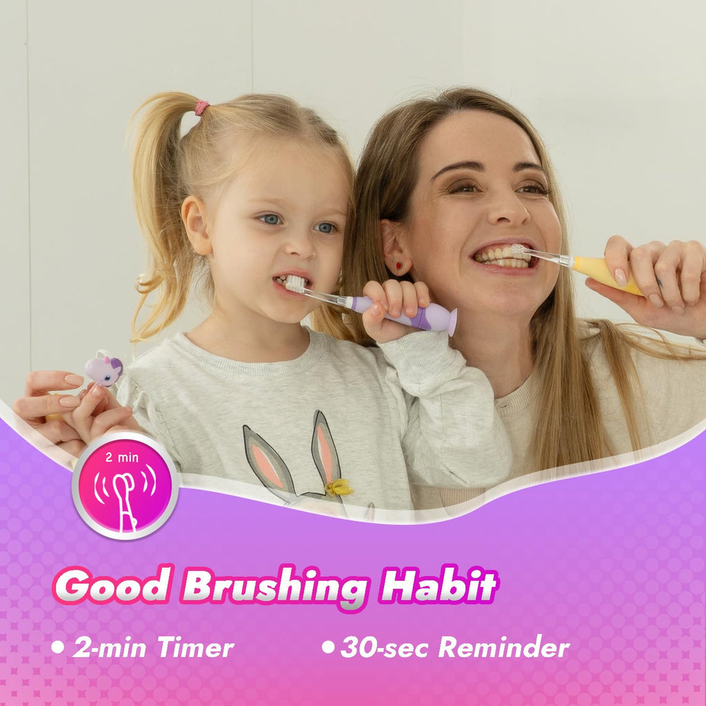 Papablic Arya Toddler Sonic Electric Toothbrush | Unicorn Cover & LED Timer