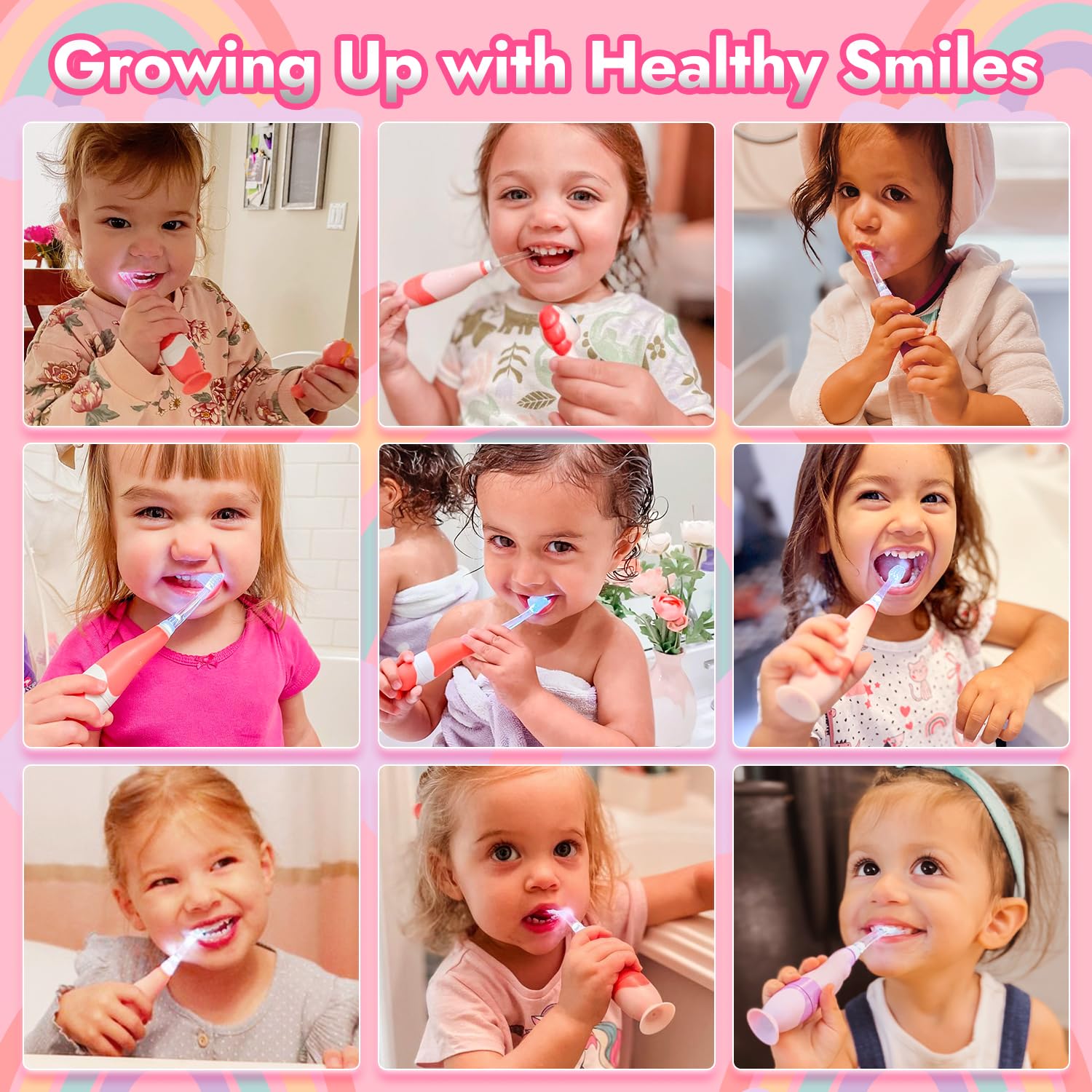 Papablic Doris Toddler Sonic Toothbrush for Ages 1–3 | Unicorn Cover, LED Timer