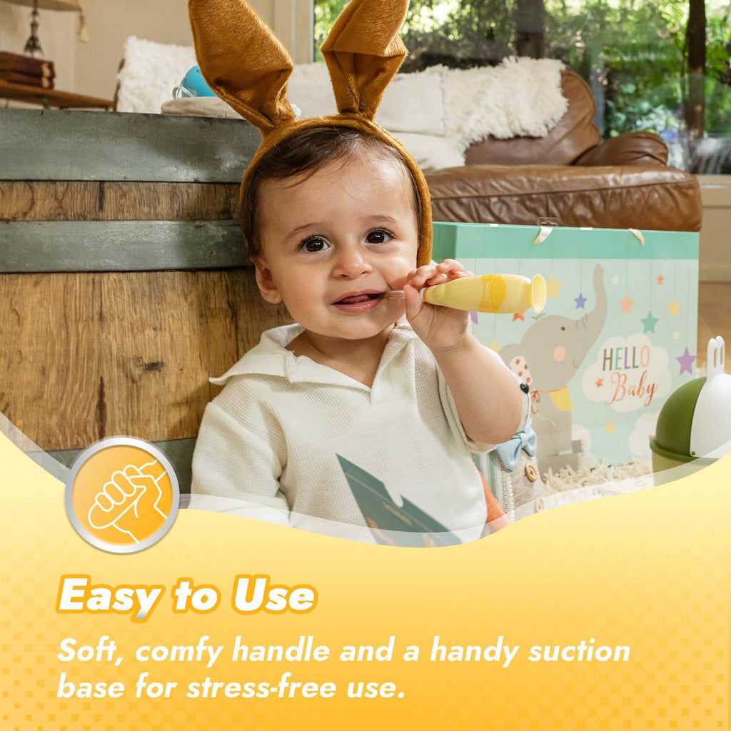 Papablic Toddler Sonic Electric Toothbrush – Bunny Cover, Ages 1-3, 2 Brush Heads