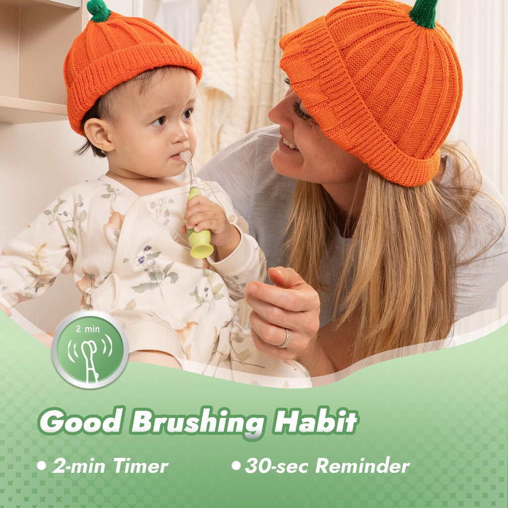 Papablic Toddler Sonic Electric Toothbrush for Ages 1-3 – Dino Cover & LED Timer