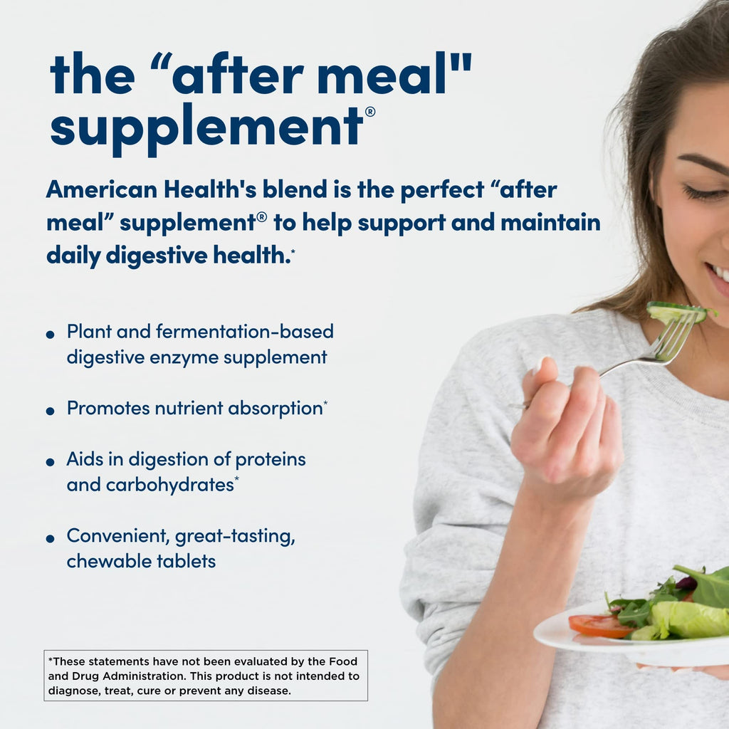 American Health Papaya Enzyme - 600 Chewables, 2-Pack | After-Meal Digestive Enzymes, Non-GMO & Vegan