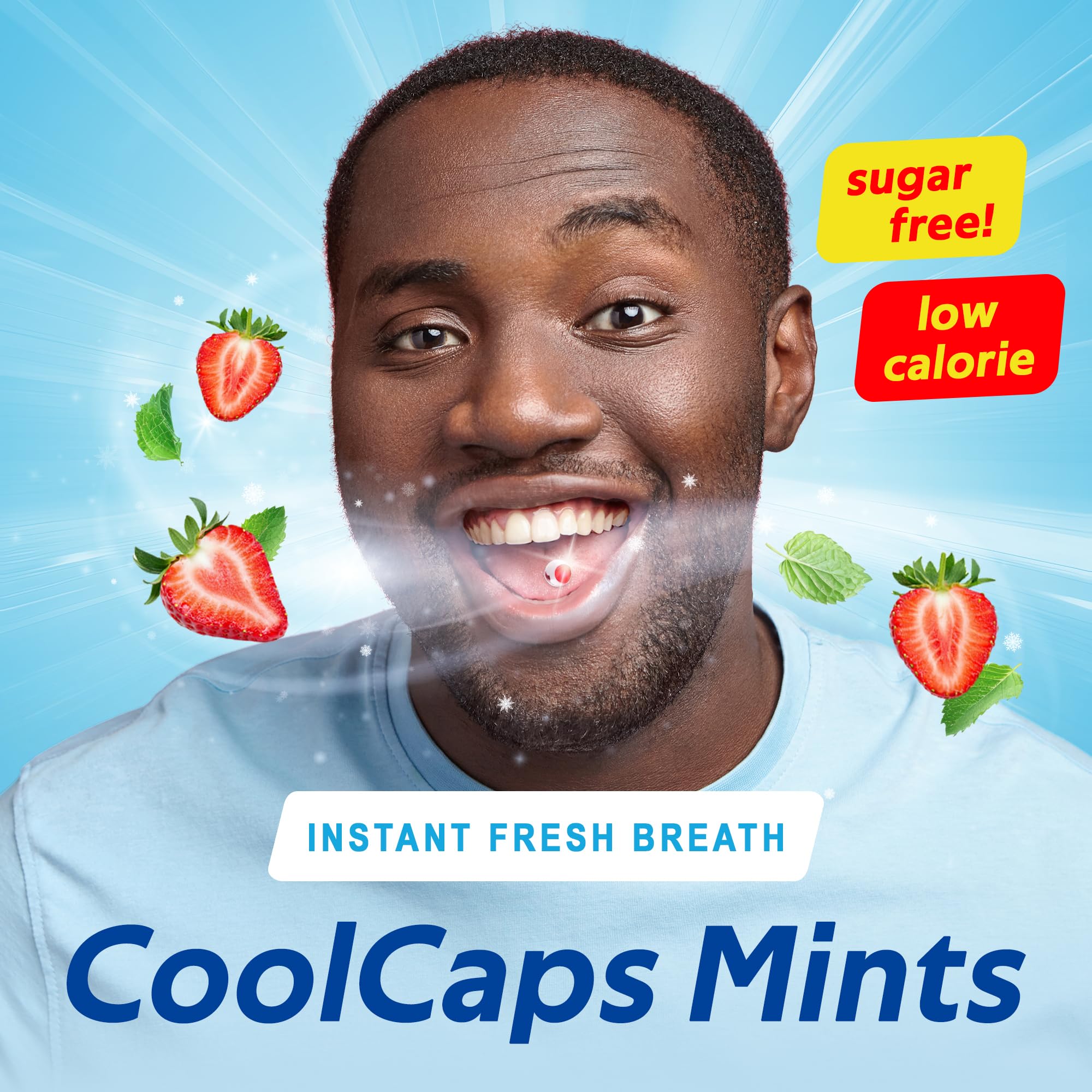 PaperMints CoolCaps Strawberry Breath Mints - Sugar-Free 4 Pack (160 caps)