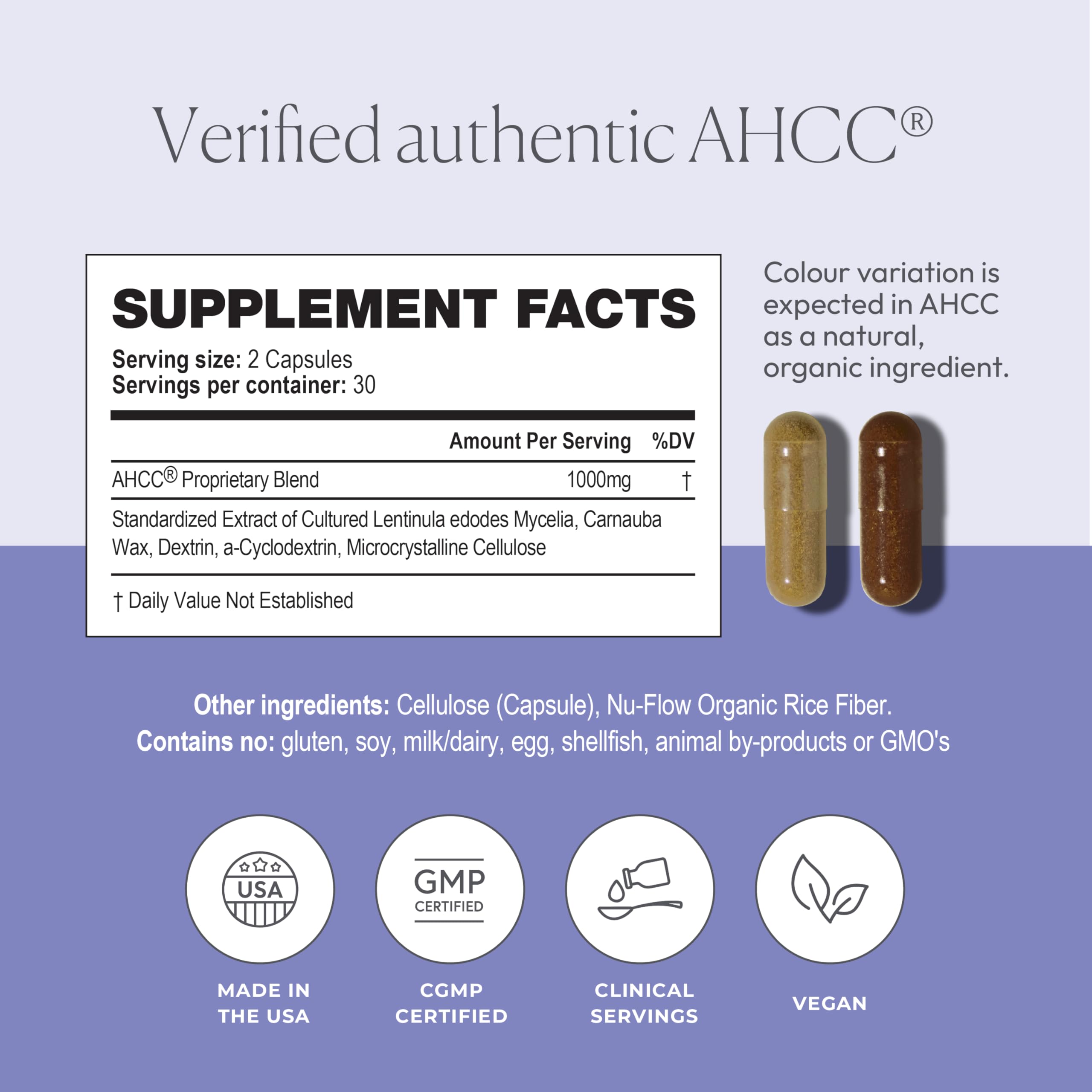 Papillex AHCC Supplement - Maximum Strength Immune Support - 60 Veggie Capsules (3 Pack)