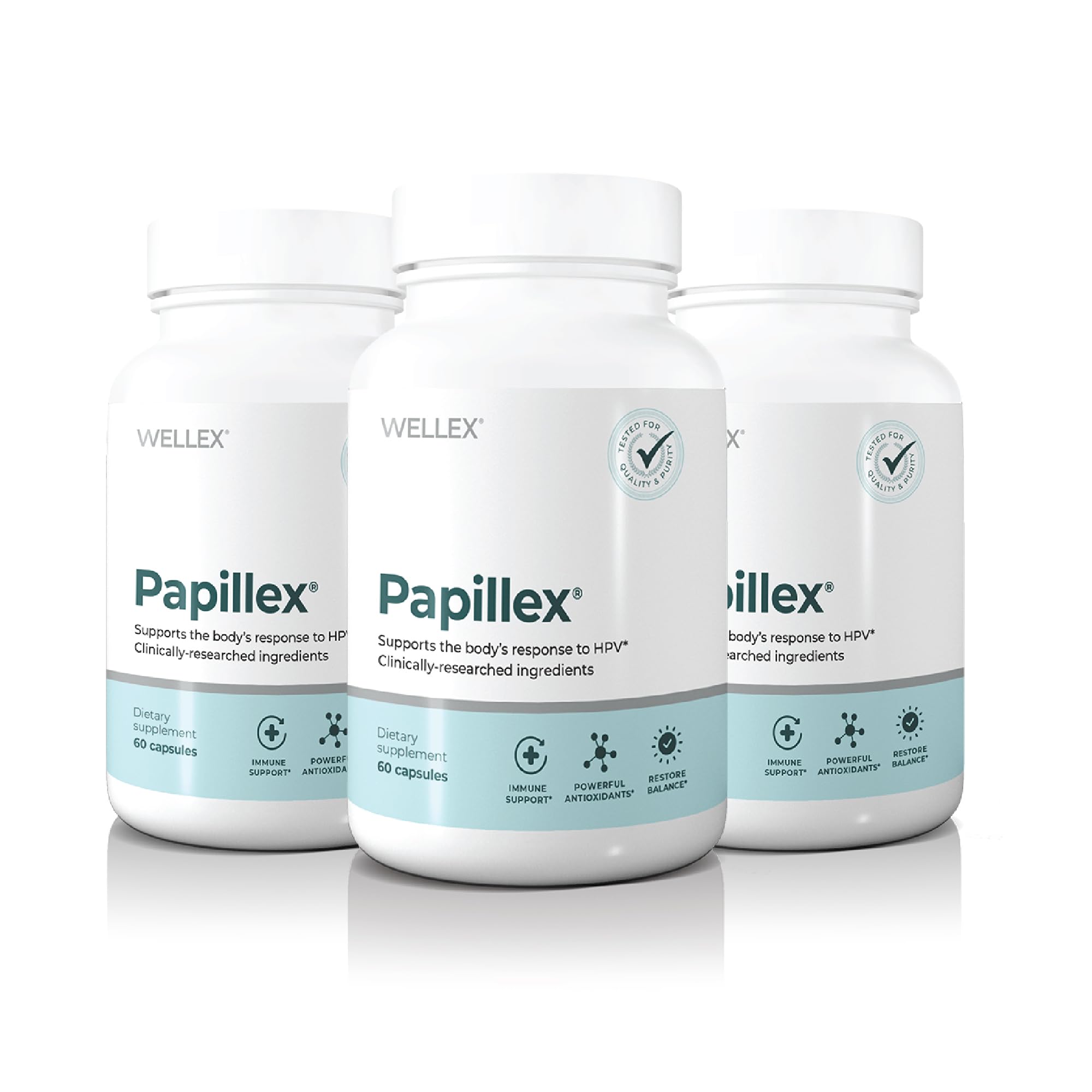 Papillex Dietary Supplement Tablets – All Natural Immune Support – 60 Capsules per Bottle (3 Pack)