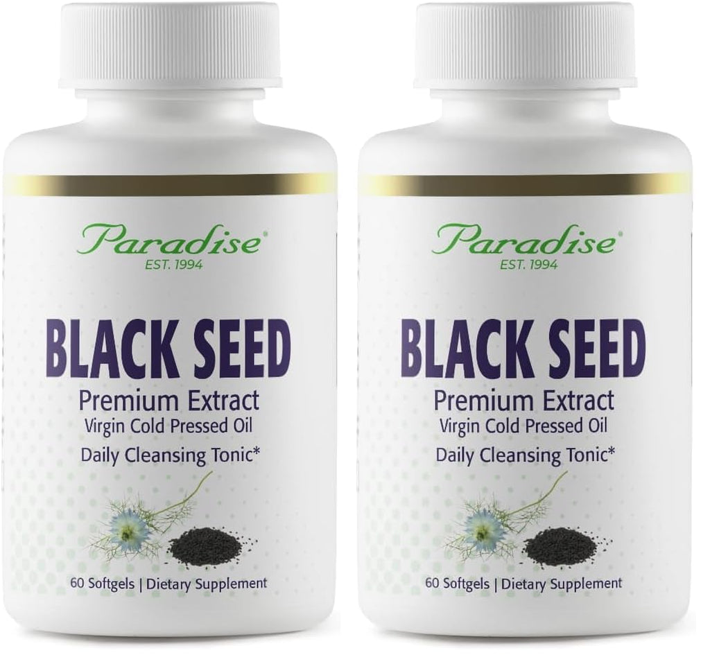 Paradise Black Seed Oil – Immune Support, Antioxidants, Ultra Pure, Vegan (60 Softgels Pack of 2)