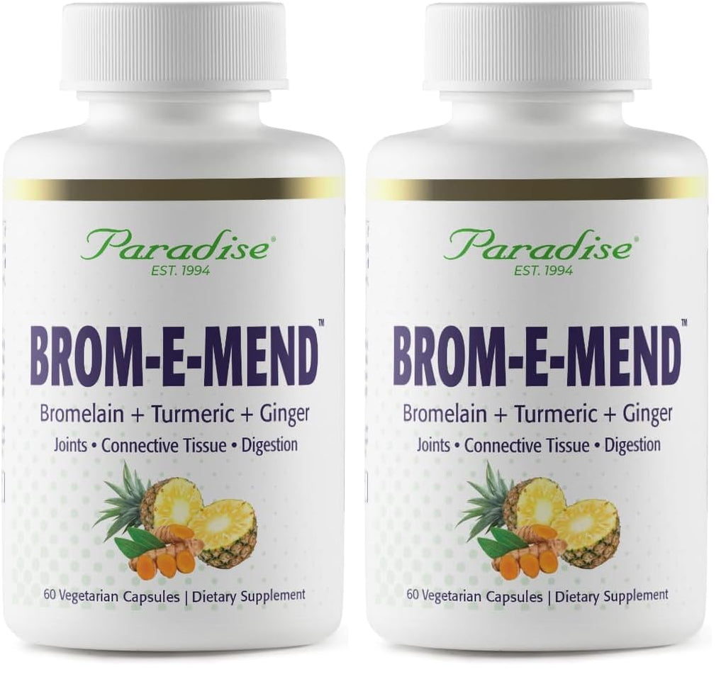 Paradise Bromelain with Turmeric & Ginger – Vegan, Non-GMO, Gluten Free | 60 Veg Capsules (Pack of 2)