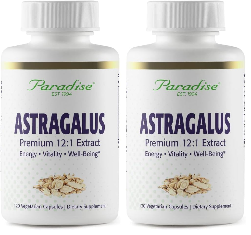 Paradise Herbs Astragalus Extract - Vegetarian Capsules for Energy, Immune Support | Non-GMO, Gluten Free, 120 Capsules (Pack of 2)