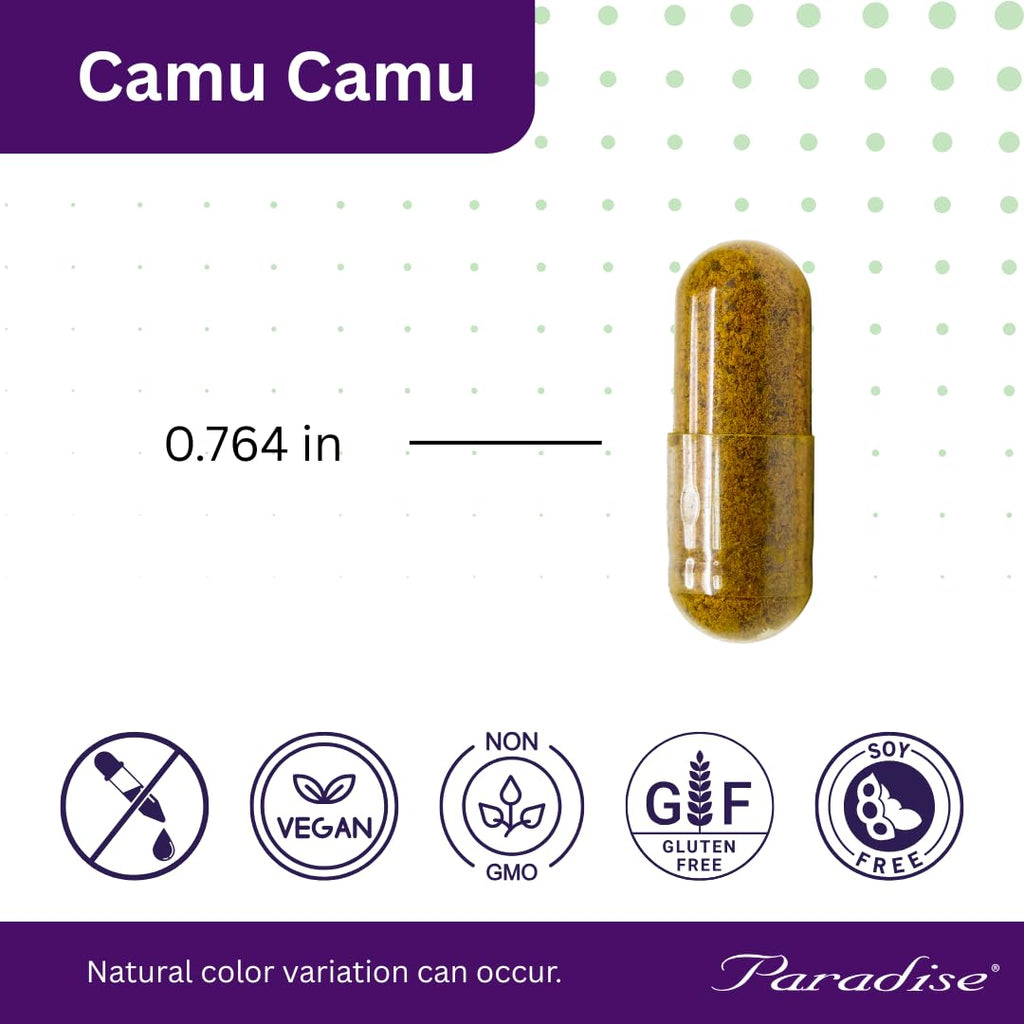 Paradise Herbs Camu Camu Extract 400 mg – Vitamin C, Vegan & Gluten Free
