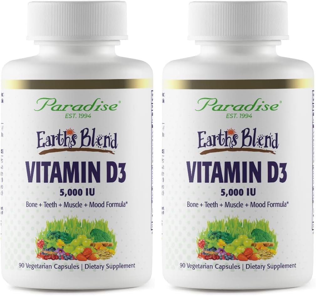 Paradise Herbs Earth's Blend D3 with Probiotics & Greens – 90 Veg Caps (2-Pack)