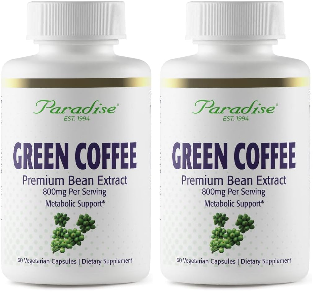 Paradise Herbs Green Coffee Bean - Active Whole Spectrum Extract | 60 Count (Pack of 2)
