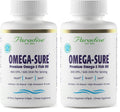 Paradise Herbs Omega-Sure Omega-3 Concentrate | Vegan Fish Oil, DHA & EPA, Gluten Free, 60 Softgels (Pack of 2)