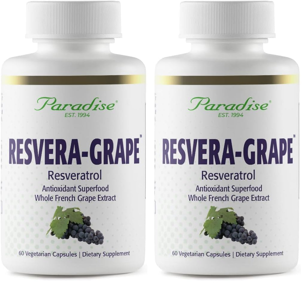 Paradise Herbs Resveragrape: Resveratrol + OPCs, 60 Veg Caps (Pack of 2)