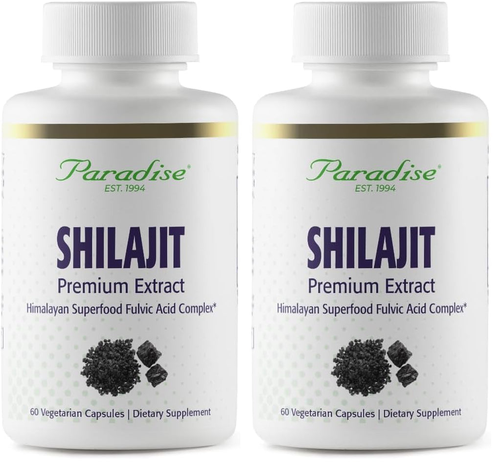 Paradise Herbs Shilajit Extract – 60 Veg Capsules (Pack of 2) | Vegan, Non-GMO, Gluten Free