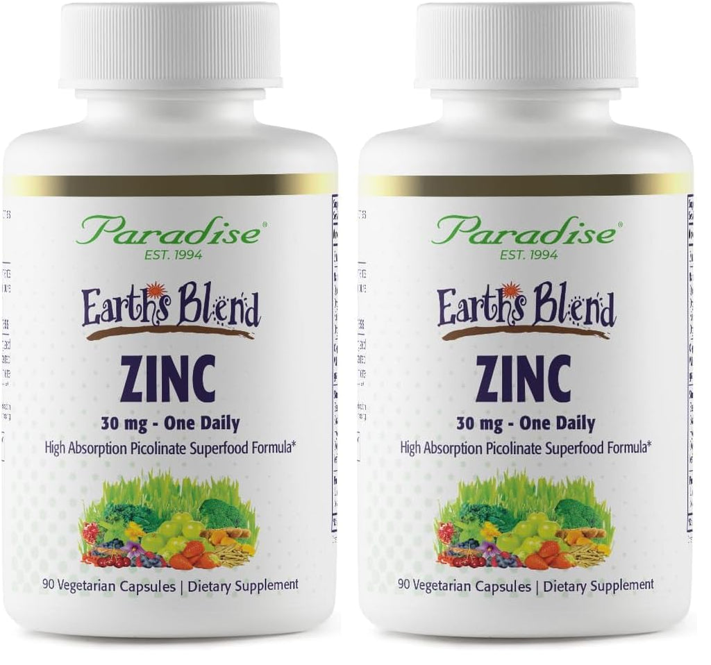 Paradise Herbs Zinc Picolinate with Natures C – Immune Support, 30 mg, 90 Capsules (Pack of 2) – Gluten Free, Non-GMO, Vegan