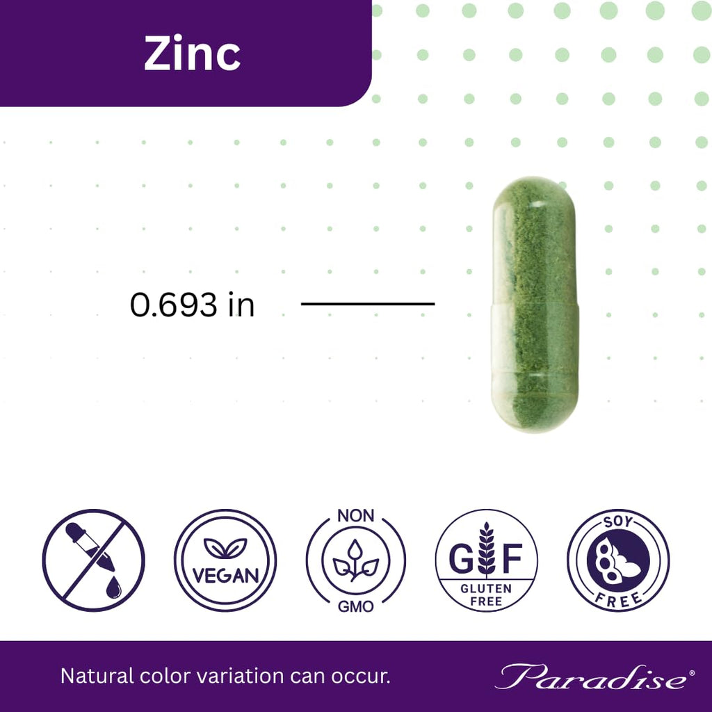 Paradise Herbs Zinc Picolinate with Natures C – Immune Support, 30 mg, 90 Capsules (Pack of 2) – Gluten Free, Non-GMO, Vegan