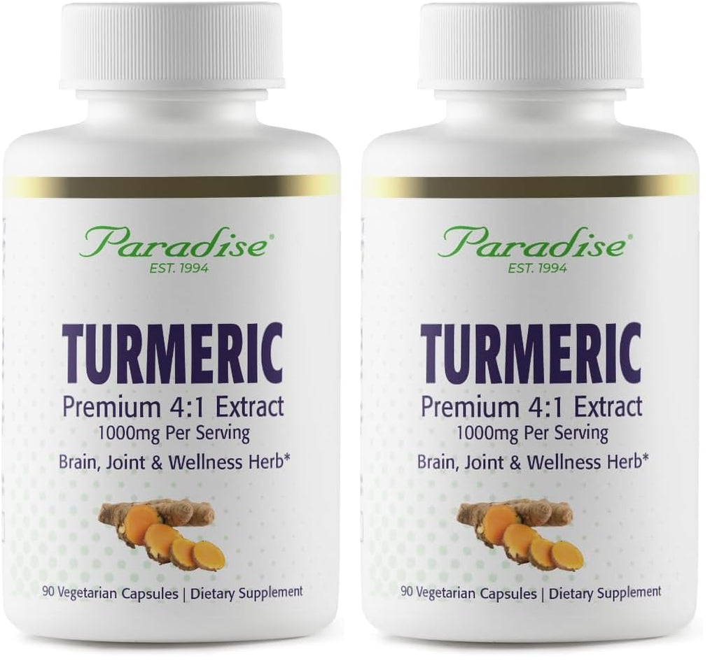 Paradise Organic Turmeric Rhizome 4:1 Extract - Vegan, Non-GMO (Pack of 2)