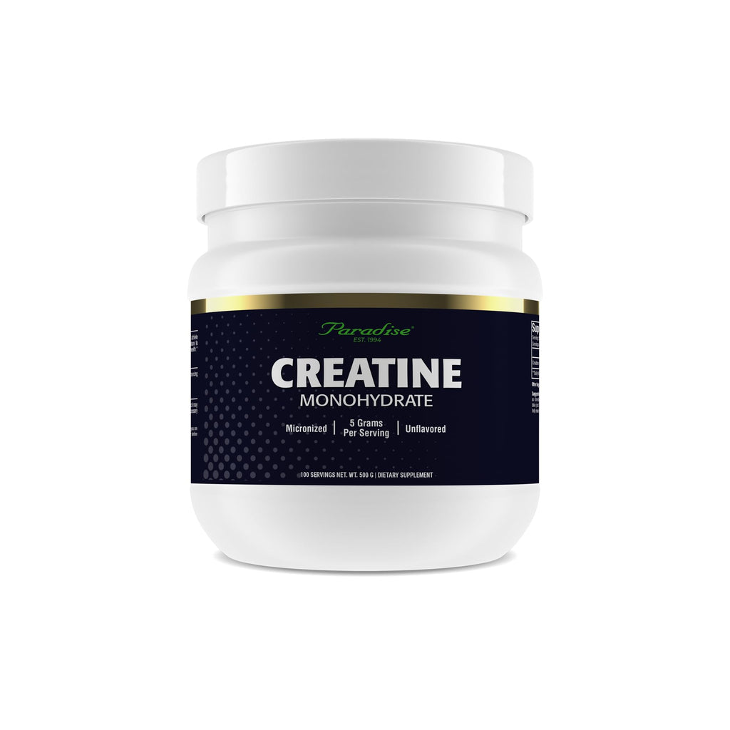 Paradise Creatine Monohydrate Powder – Micronized for Enhanced Absorption, 500g, 100 Servings