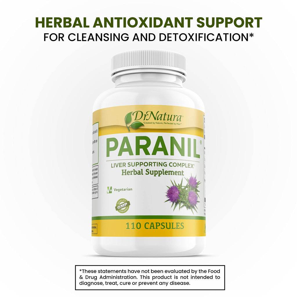 DrNatura Paranil® Liver & Colon Cleanse – 17-Herb Milk Thistle Detox, 110 Vegetarian Capsules