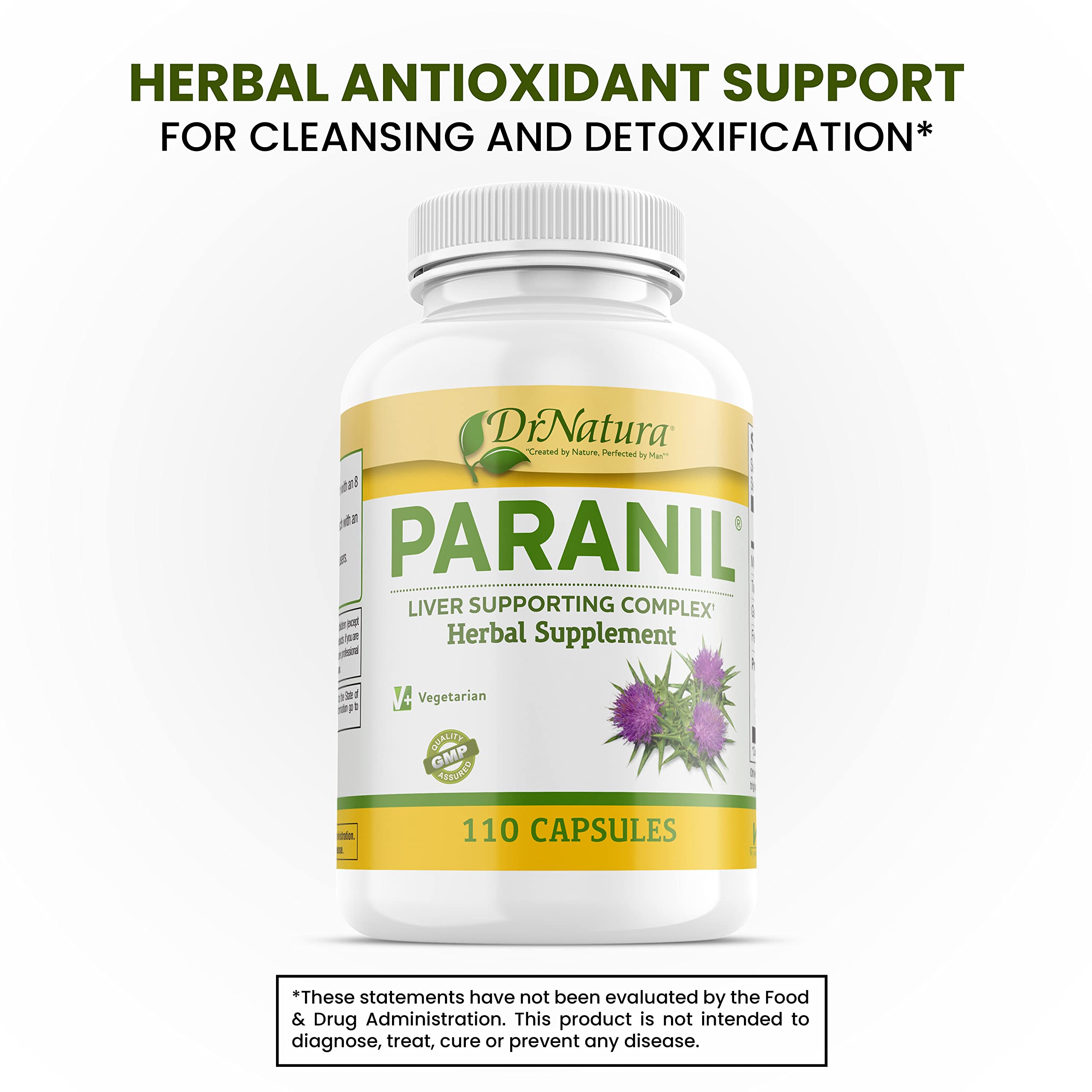 DrNatura Paranil® Liver & Colon Cleanse – 17-Herb Milk Thistle Detox, 110 Vegetarian Capsules