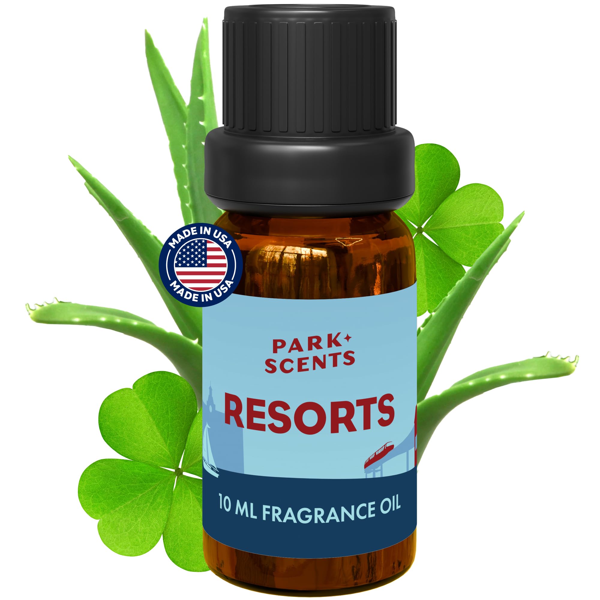 Park Scents Resorts – Floridian Theme Park Luxury Hotel Fragrance Oil (10ml) – Clover, Aloe, Citrus & Daisy Diffuser Oil