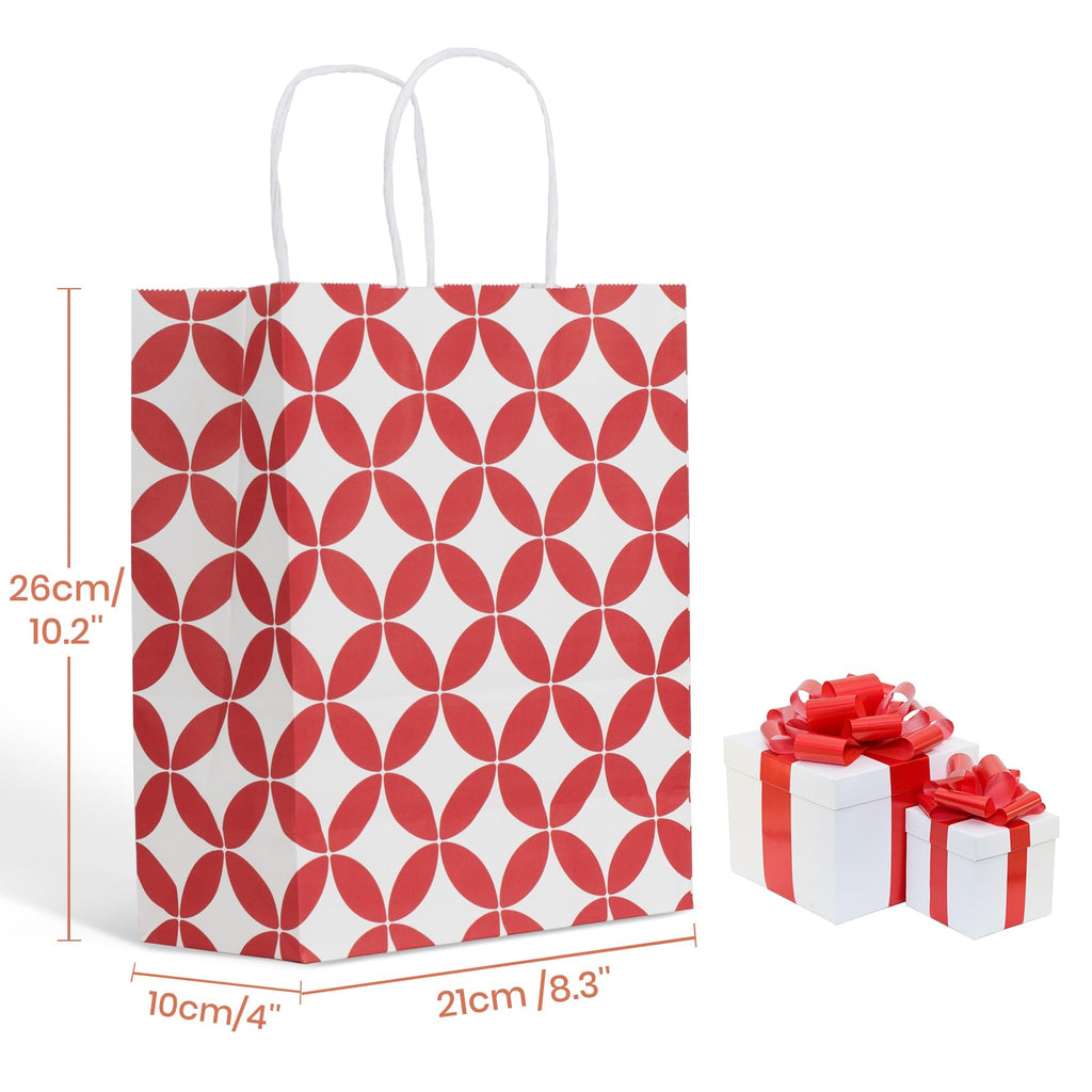 Parmedu Assorted Color Paper Bag Set – 24 Gift Bags with Handles (10.2 x 8.5 x 3.9 in)