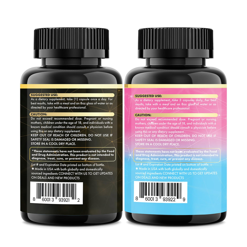 Parrox Adaptogen & Beauty Bundle – Rhodiola, Panax Ginseng, Ashwagandha, Cordyceps, Turmeric, Collagen, Biotin, Keratin, MSM, Hyaluronic Acid, Zinc, Quercetin, Vitamin C, A & E, Folate, Magnesium