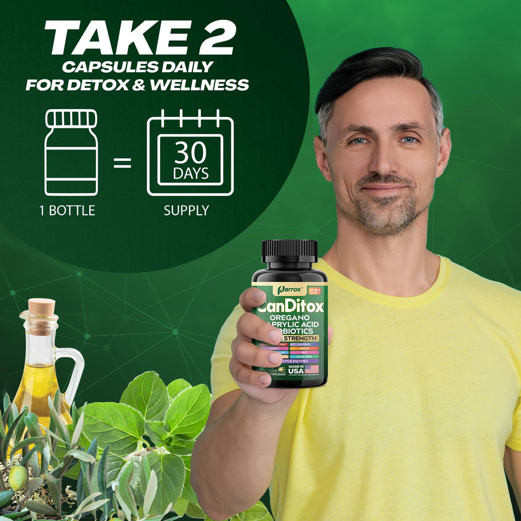 Parrox CanDitox Capsules – Botanical Digestive Support with Probiotics & Enzymes | 60 Capsules