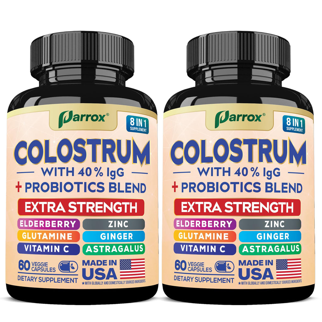 Parrox Colostrum Capsule - 8 in 1 Grass-Fed Bovine Boost, 120 Caps