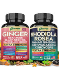 Parrox Dynamic Duo Herbal Bundle – Ginger & Rhodiola (60 Caps Each)