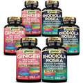 Parrox Dynamic Duo Herbal Bundle – Ginger & Rhodiola Capsules (3 Pack)