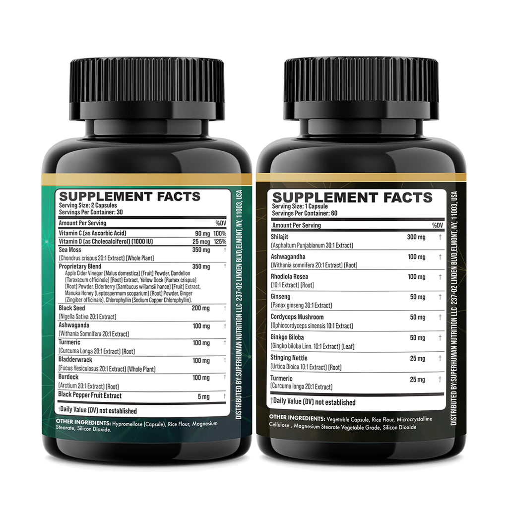 Parrox Dynamic Vitality Bundle - Shilajit & Sea Moss (1 Pack)