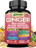 Parrox Ginger 16-in-1: Ginger, Turmeric, Sea Moss, Black Seed Oil – 60 Capsules