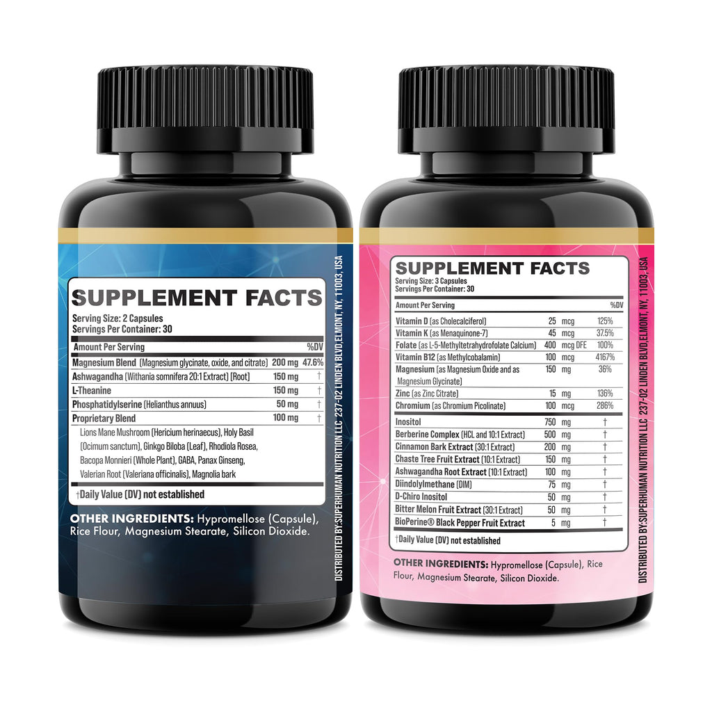 Parrox Cortisol & Myo-Inositol Bundle – 13-in-1 Cortisol Support + 16-in-1 Myo-Inositol, 150 Capsules