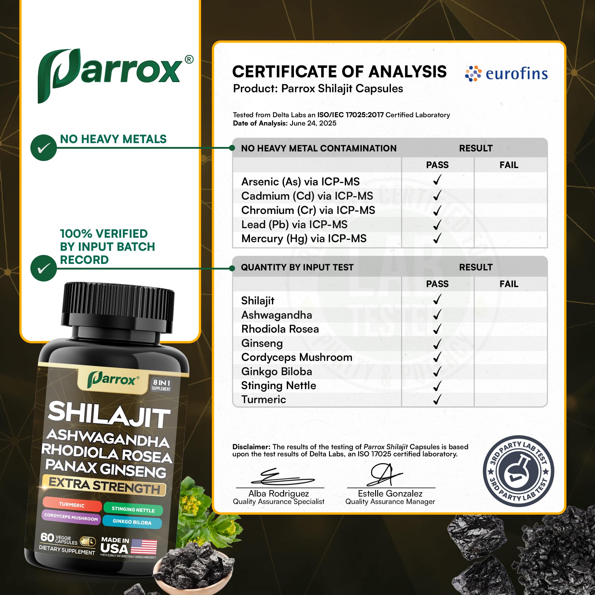 Parrox Shilajit Supplement – 8-in-1 All-in-One Capsules (60 Caps)