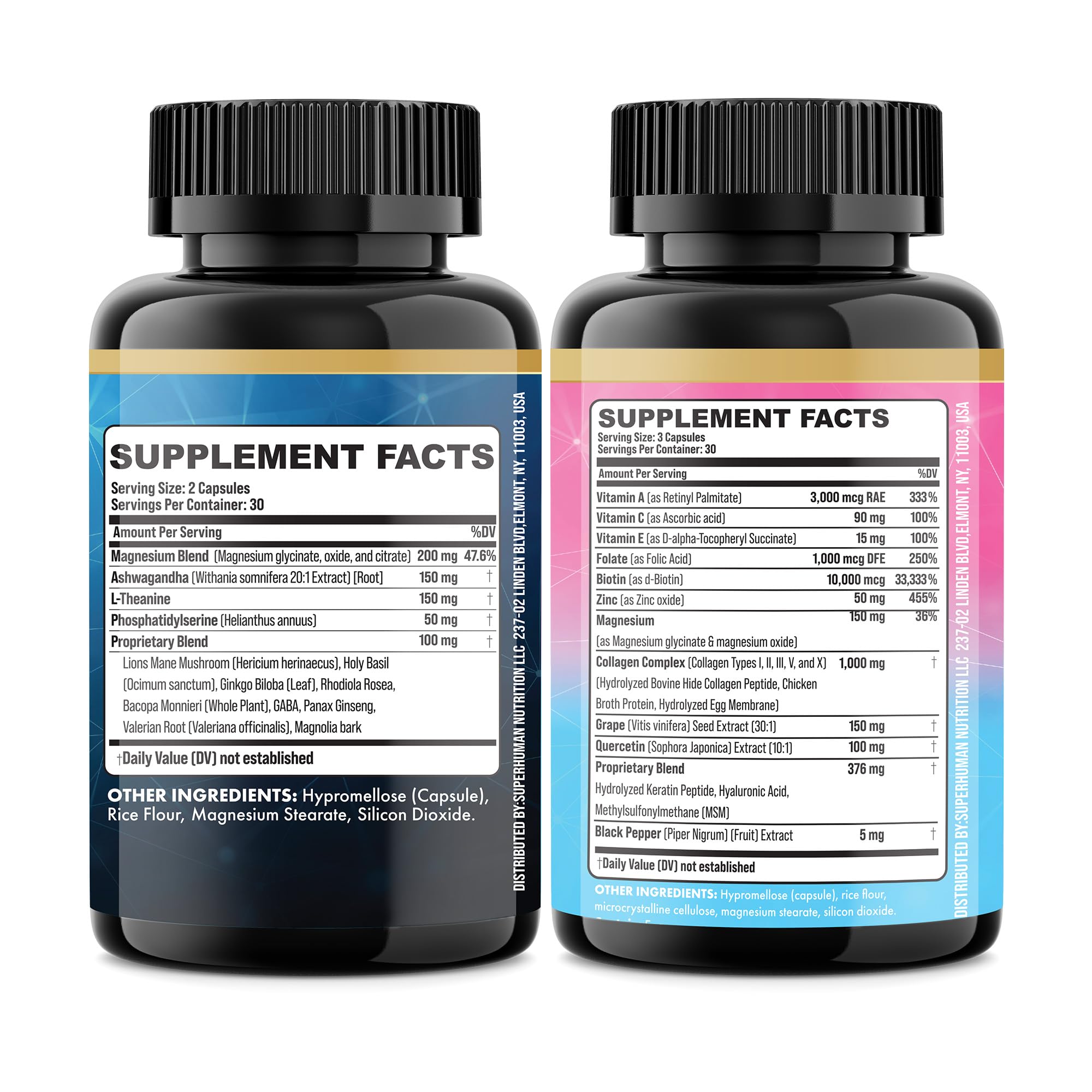 Parrox Shining Serenity Set – Cortisol Support & Collagen Duo with Ashwagandha, L-Theanine, Magnesium, and More