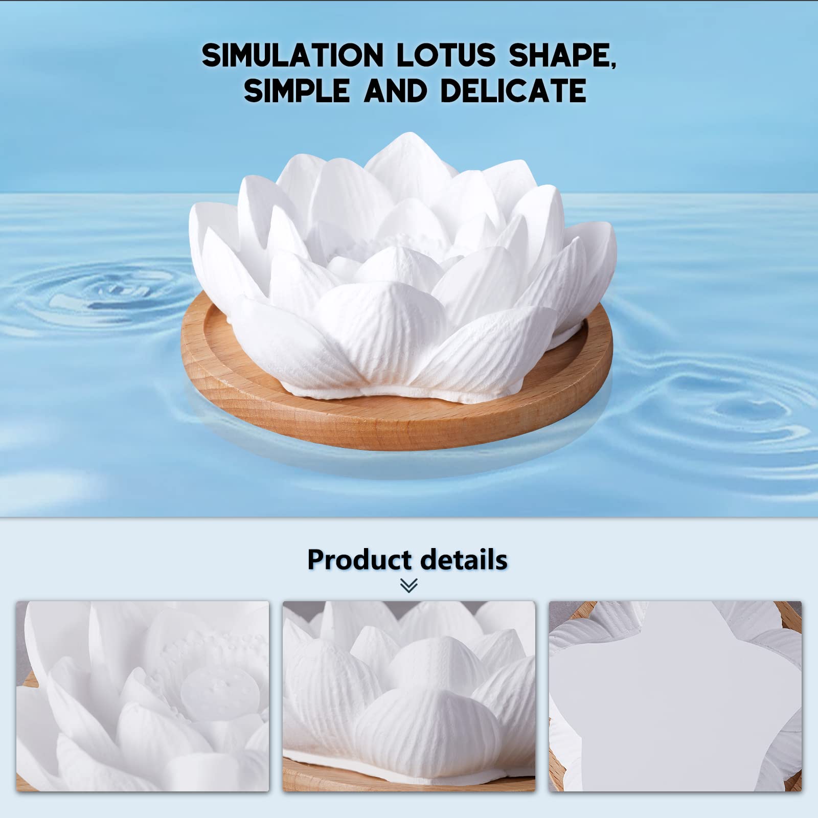 Passive Lotus Essential Oil Diffuser – Small Ceramic Diffuser for Desk, Office & Home