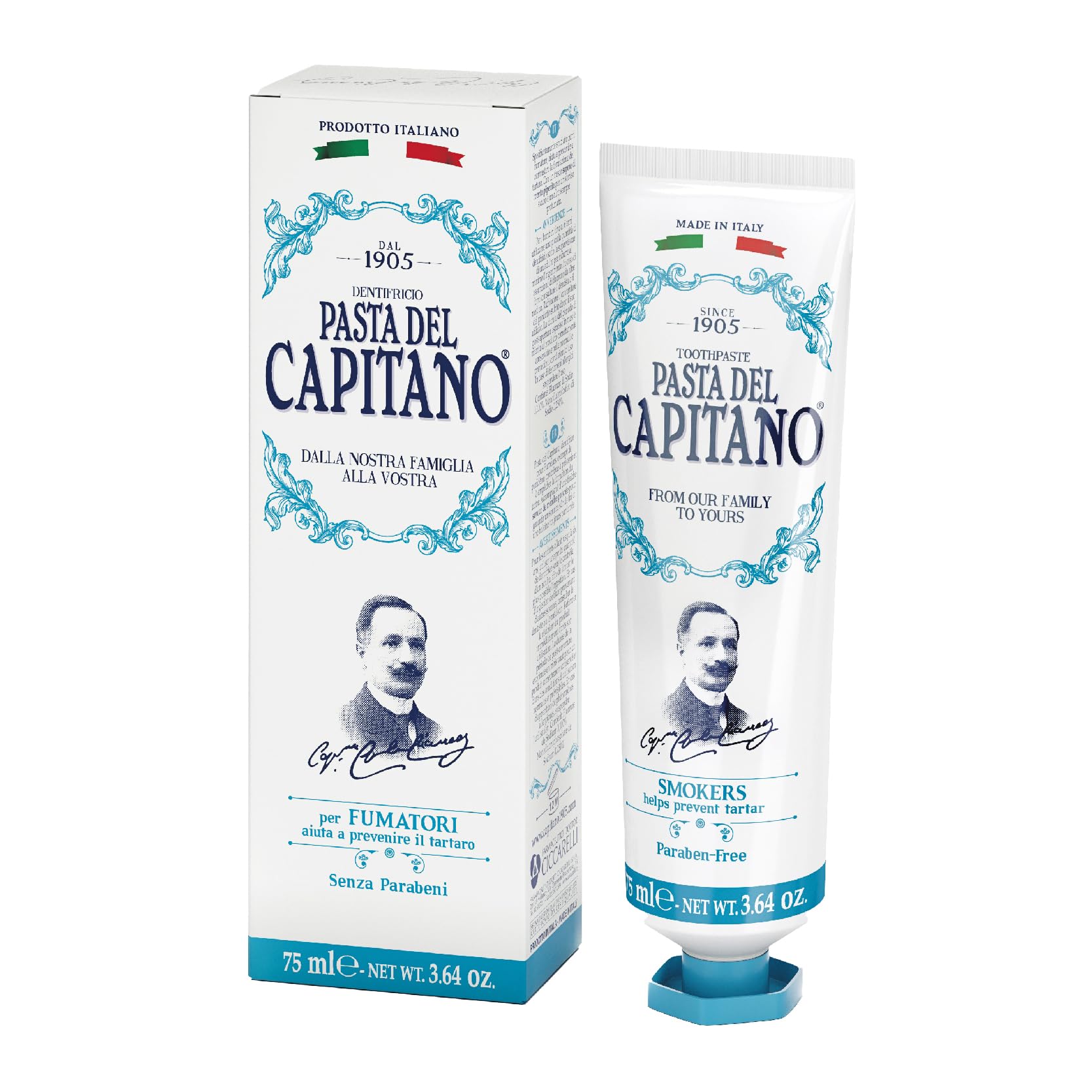 Pasta del Capitano 1905 Smokers Toothpaste – 3.64 oz (103 g) – Paraben-Free