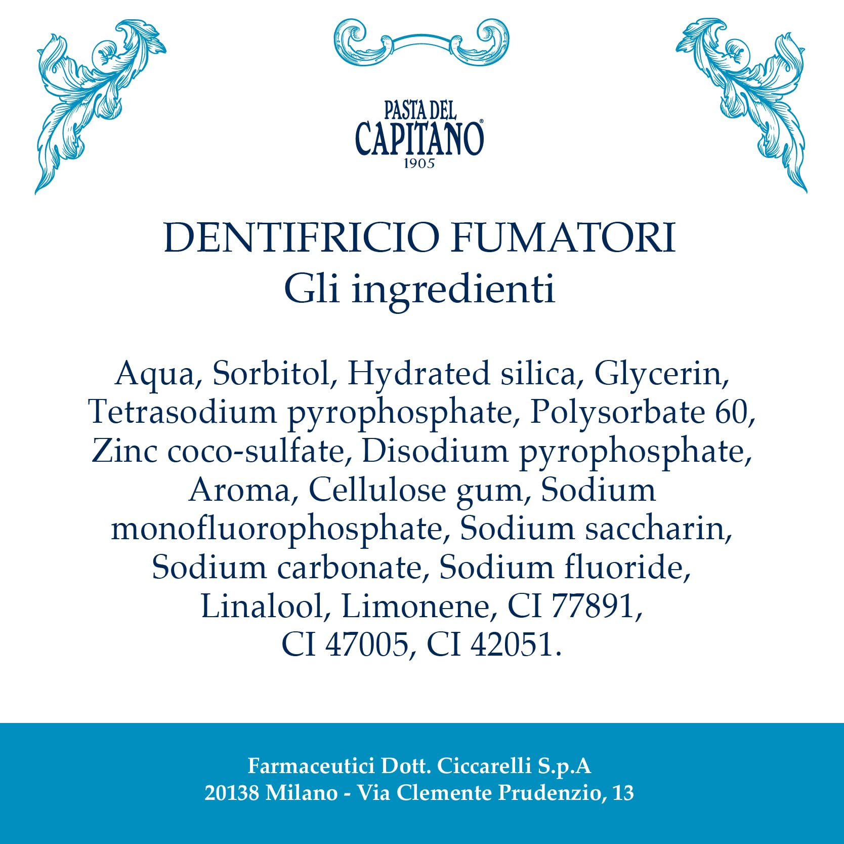 Pasta del Capitano 1905 Smokers Toothpaste – 3.64 oz (103 g) – Paraben-Free