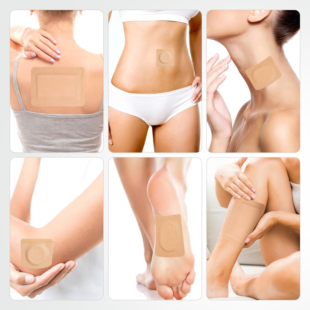 40Pcs Adhesive Castor Oil Patches, Organic Cotton Castor Oil Pack Wrap for Waist Knees Neck Belly Arms