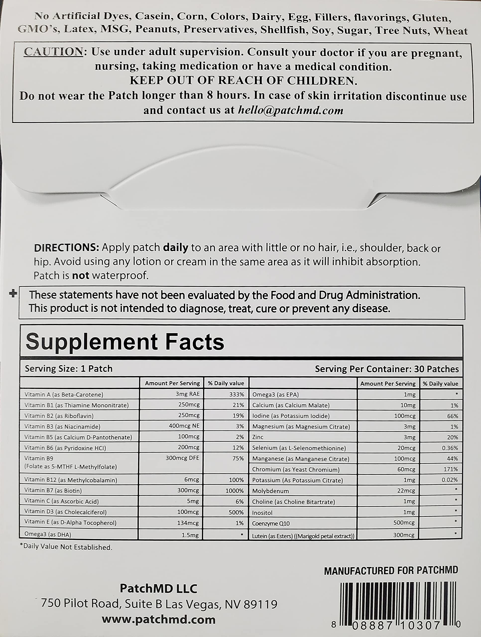 PatchMD Kids Multi + Omega-3 Topical Patches - 30 Days Supply