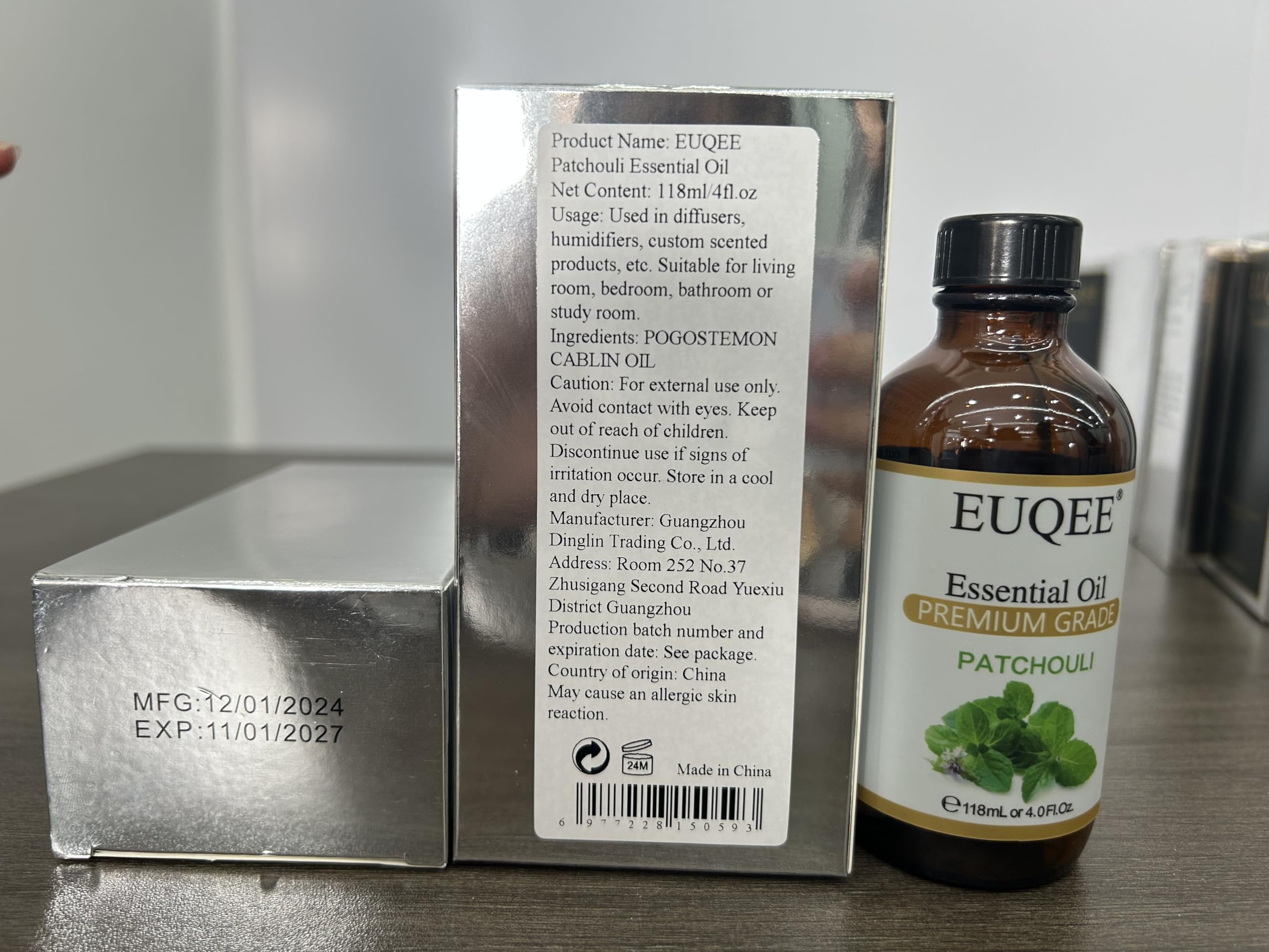 Patchouli Essential Oil 118ml (4oz) with Glass Dropper – Diffuser, DIY Soap & Candle Making
