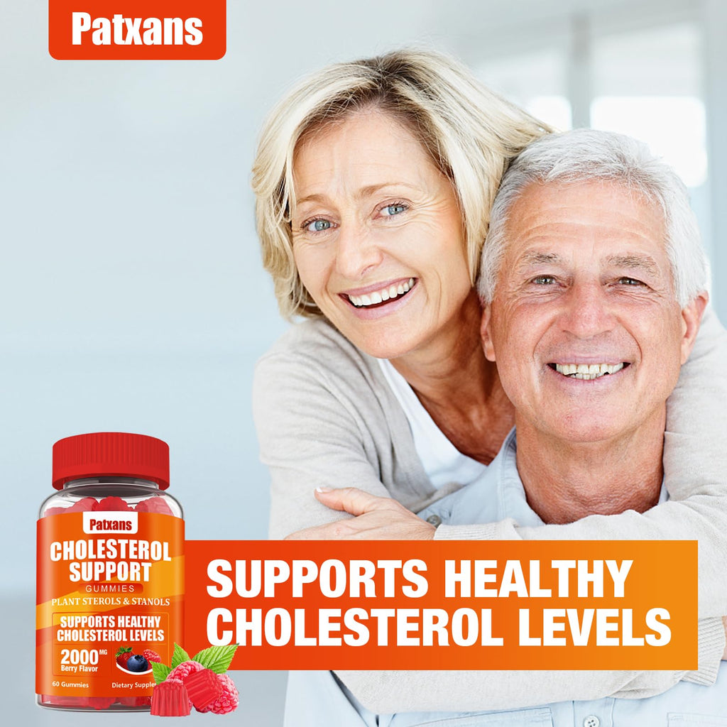 Patxans 1 Pack Cholesterol Support Gummies – 2000mg Plant Sterols & Stanols | Cholesterol Support, Mixed Berry, 60 Count