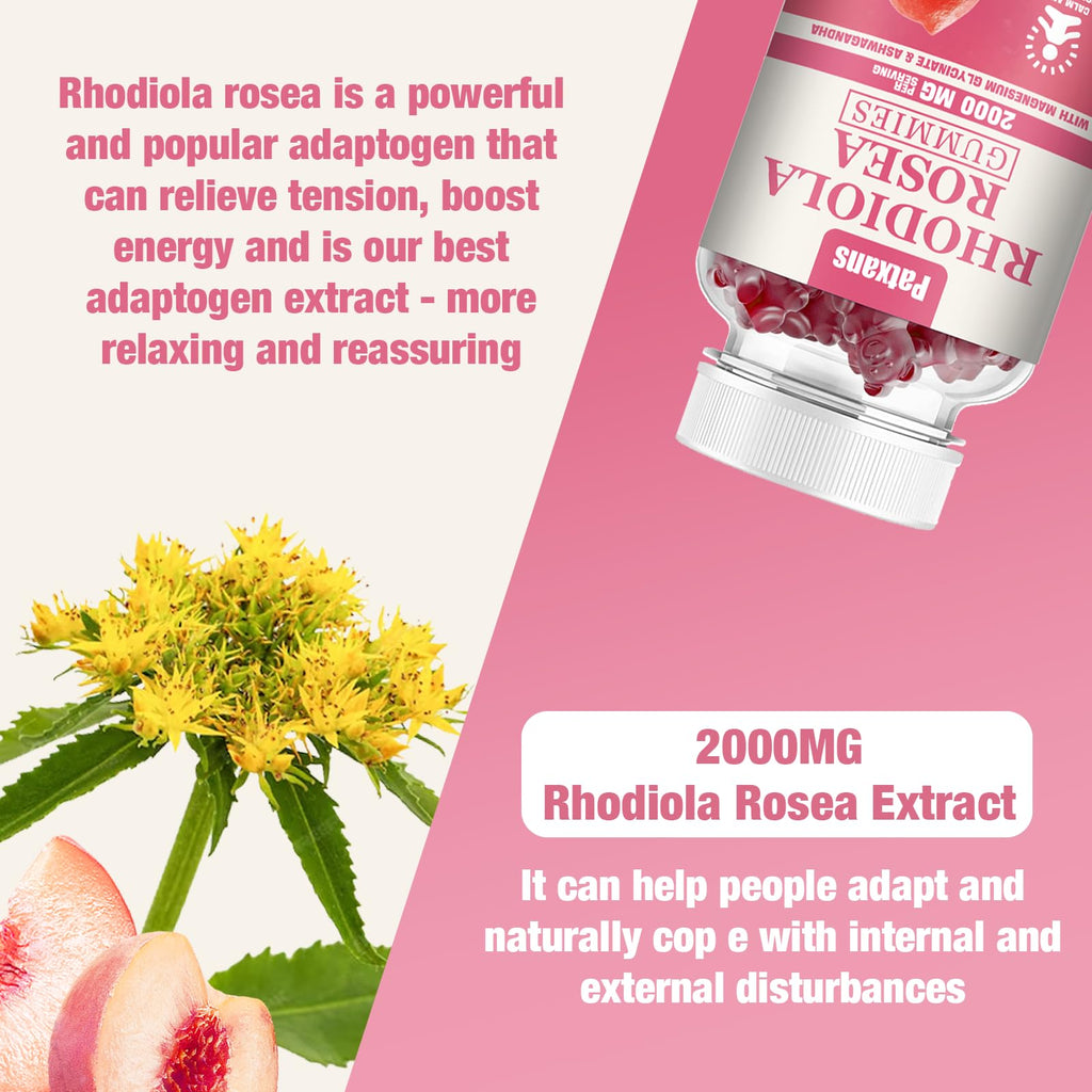 1 Pack 2000MG Rhodiola Rosea Gummies – Endurance, Mood & Stress Support | Patxans