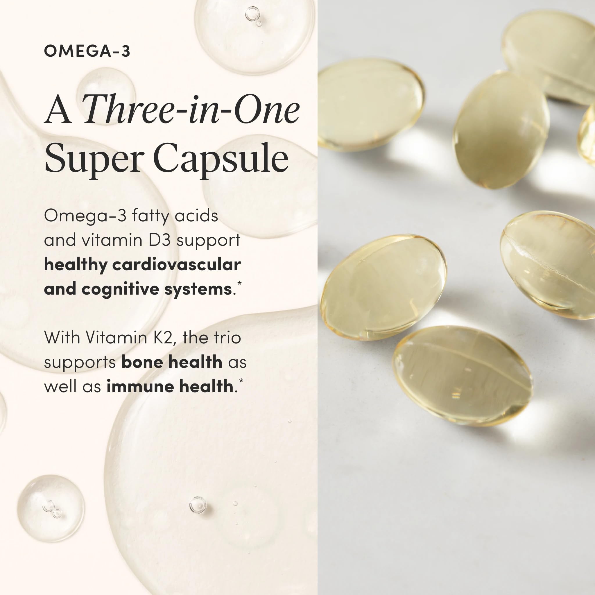 The 'Pause Life Omega-3 with Vitamin D & K2 – Gluten Free, Unflavored, 120 Softgels