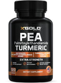 X Gold Health Pea PEA + Turmeric Curcumin Complex – 1600mg Micronized, 99% PEA & 95% Curcuminoids – Joint Support, Mobility & Comfort – Made in USA