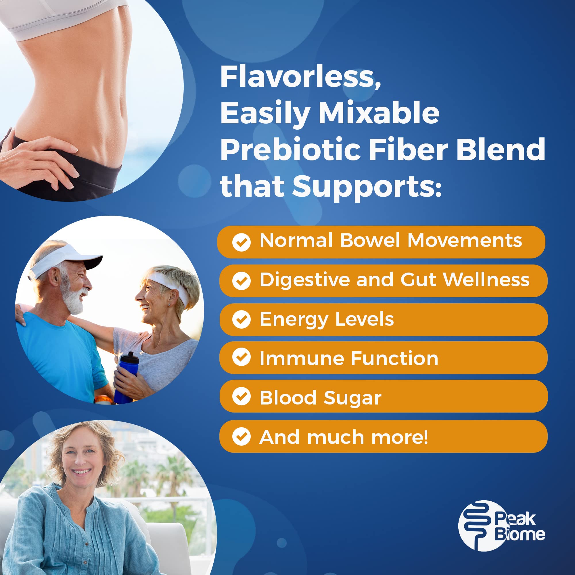 Peak BioBoost by Peak Biome — Flavorless Prebiotic Fiber for Digestive Health | 30 Servings, 1 Month Supply